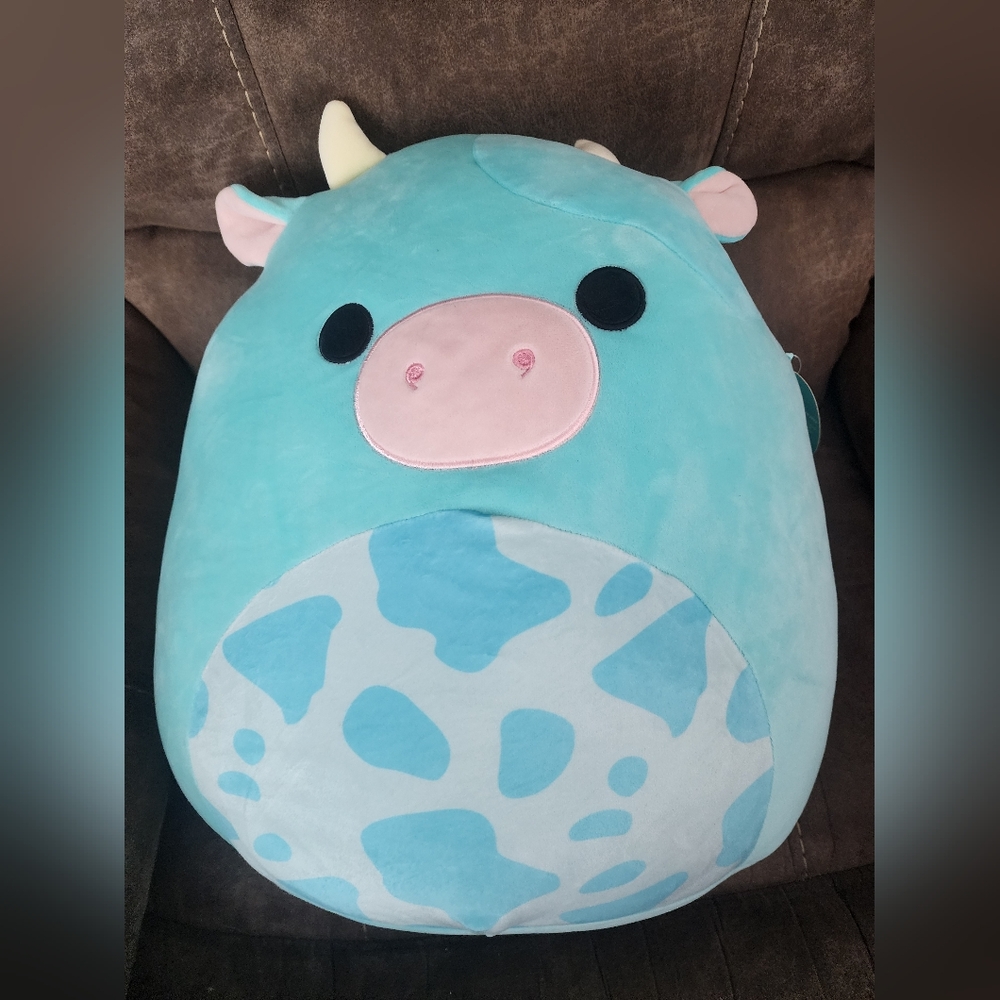 Blue and Pink Cow Plush Toy